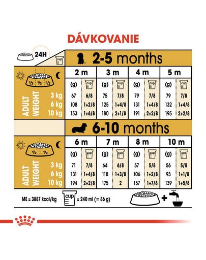 Infografika: Poměr zložiek v prvom jedálničku pre 3 kg šteňa