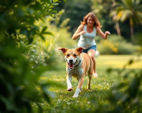 Pes hrajúci sa s majiteľom na čerstvom vzduchu