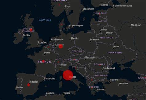 Mapa rozšírenia špických plemien v Európe