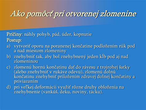Ilustrácia správneho znehybnenia končatiny pri zlomenine