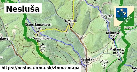 Mapa obce Nesluša