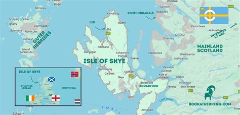 Mapa Škótska s vyznačeným ostrovom Skye