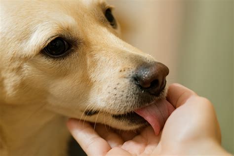 Pes olizuje ruku majiteľa