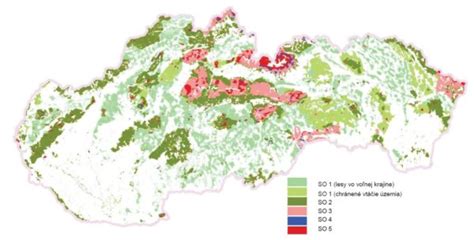 Mapa stupňov ochrany prírody na Slovensku