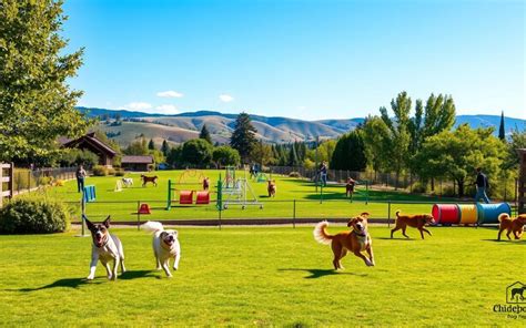 Ilustrácia hry Psí park s rôznymi psami v parku