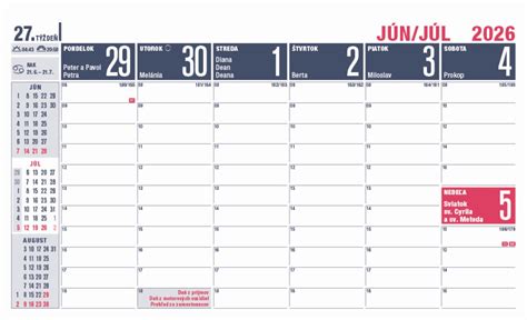kalendár s vyznačeným 26. augustom