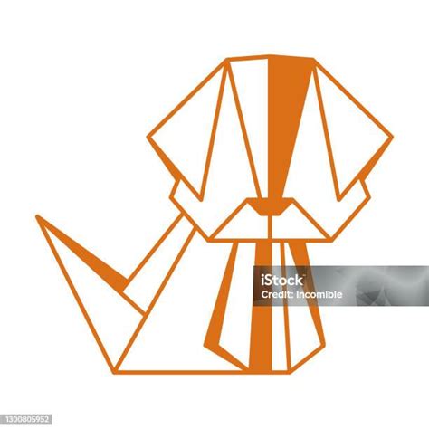 Ilustrácia zberania hlavy a trupu origami psa