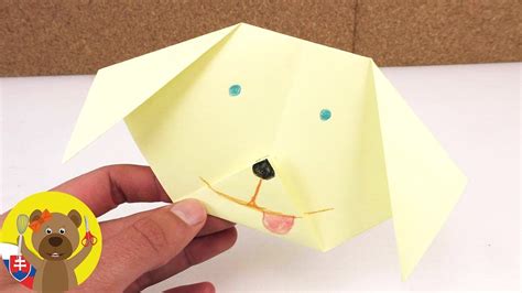 Hotový origami pes z papiera