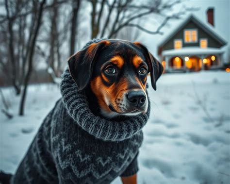 Ilustrácia psa v chladnom počasí