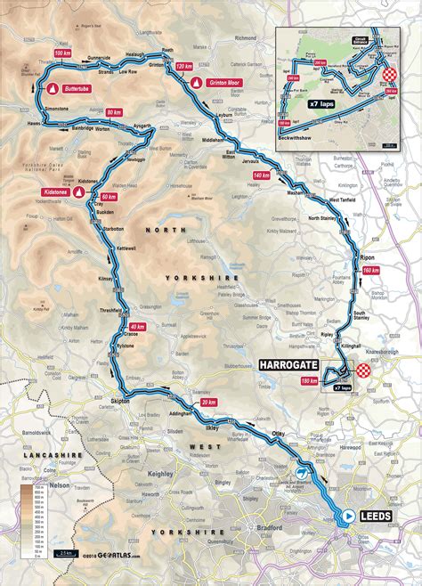 Mapa pretekov Majstrovstiev sveta v cyklistike Yorkshire
