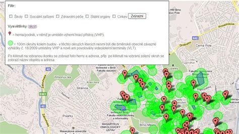 Mapa s vyznačenými miestami na hľadanie strateného psa