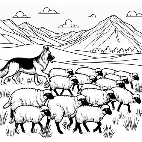 Omaľovánka s nemeckým ovčiakom