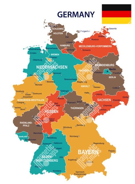 Mapa Nemecka s vyznačením regiónov pôvodu Hovawarta