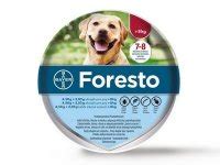 Pes s obojkom proti kliešťom v prírode