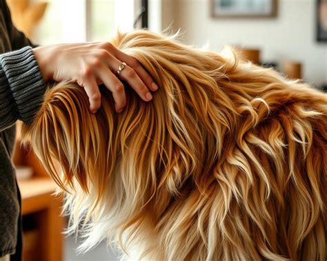Ilustrácia správneho česania dlhosrstej srsti psa