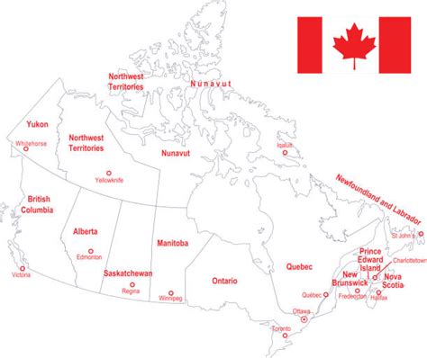 Mapa kanadského pobrežia s Newfoundlandom a Labradorom
