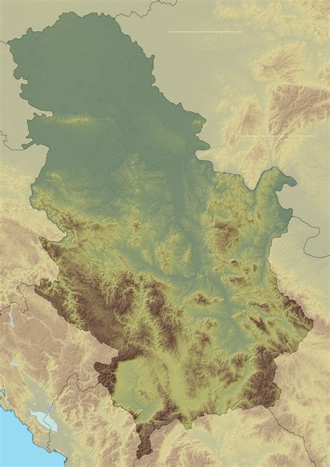 Mapa Balkánskeho polostrova s vyznačením pohoria Šar planina