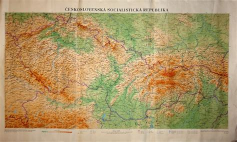 Mapa Československa s vyznačenými oblasťami chovu
