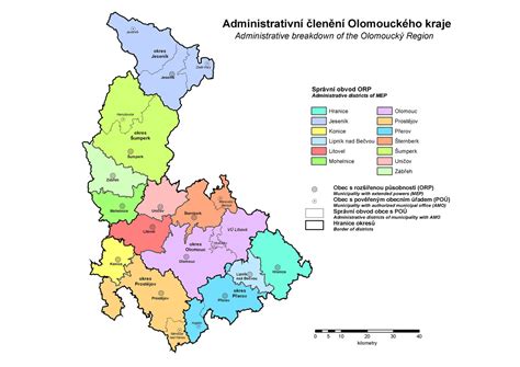 Mapa Olomouckého kraja
