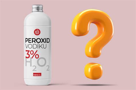 Fľaša peroxidu vodíka a miska