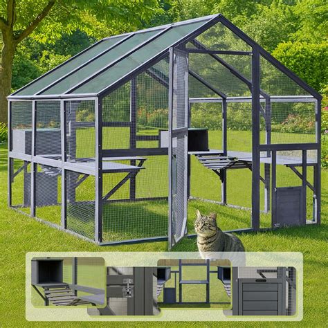 Vonkajší drevený výbeh pre mačky