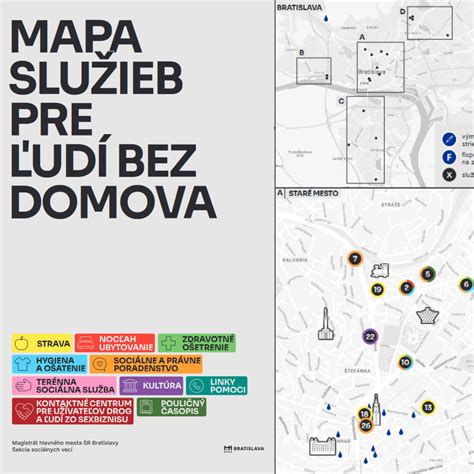 Mapa Malaciek s vyznačenými možnými lokalitami výskytu ľudí bez domova