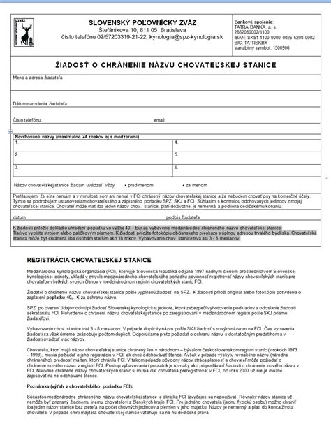 Proces registrácie chovateľskej stanice FCI