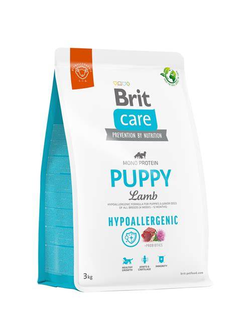 Infografika: Zloženie Brit Care Hypoallergenic Puppy Lamb & Rice a hlavné benefity