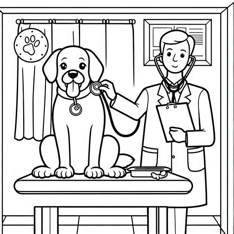 obrázok veterinára vyšetrujúceho psa