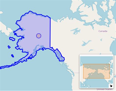 Mapa Aljašky s mestami Nome a Anchorage