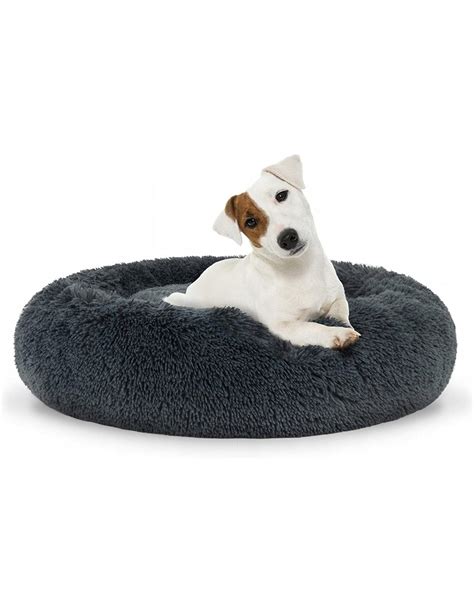 Tmavo modrý plyšový pelech pre psa