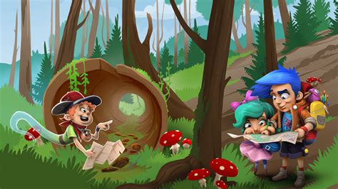 Ilustrácia čarovnej krajiny plnej zvierat