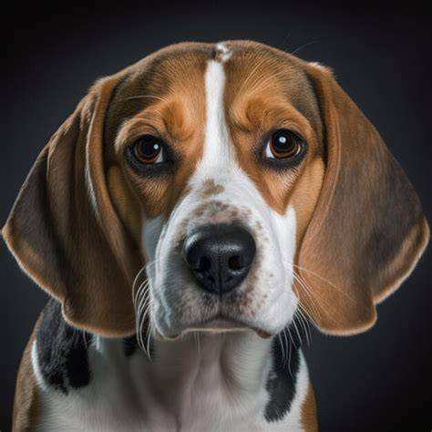 Beagle portrait, typické červeno-čierno-biele sfarbenie