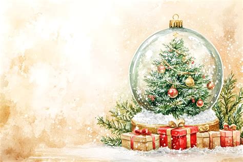 Ilustrácia snehovej gule s figúrkami vnútri