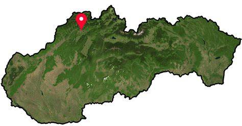 Mapa s regiónmi, kde sa používa canisterapia
