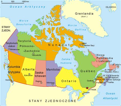 Mapa Kanady s vyznačenou provinciou Alberta