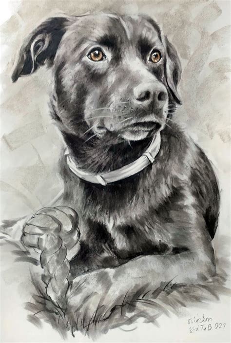 Portrét psa akvarelom