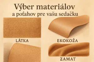 Infografika: Porovnanie materiálov poťahov (koža vs. látka vs. semiš) a ich výhody pri domácich zvieratách