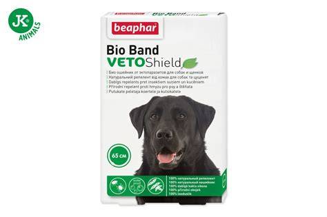 Infografika: Porovnanie Beaphar Bio Band a Bio Band VETO Shield - zloženie, veková vhodnosť, trvanie účinku