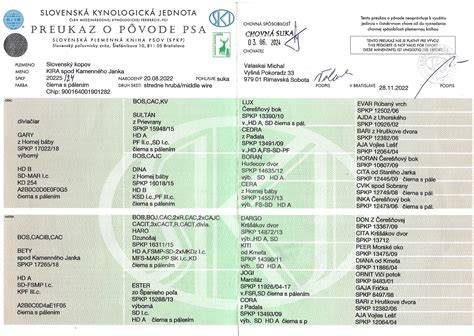 Príklady štandardných výkonnostných skúšok a bonitácie ČSV