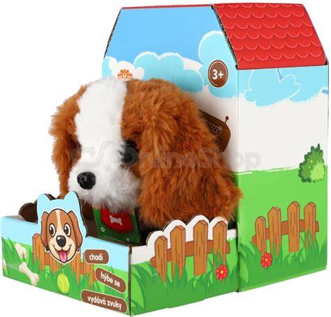 Ilustrácia Teddies Pes Max v krabičke - hračka s pohybom a zvukom