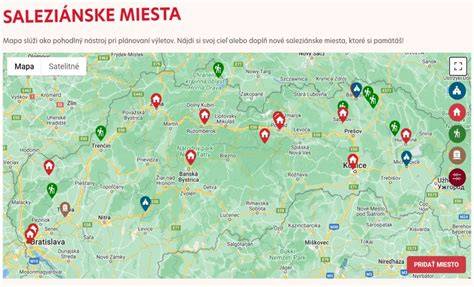 Mapa zdrojov a kontaktných miest pre PEC na Slovensku