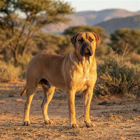 Boerboel exteriér a typické znaky - infografika o veľkosti, hlave, srsťi