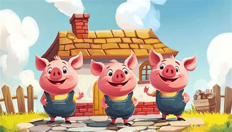 Ilustrácia troch prasiatok stavia domčeky