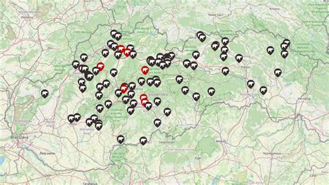 Mapa oblastí, kde sa husky tradične ťaží na saniach