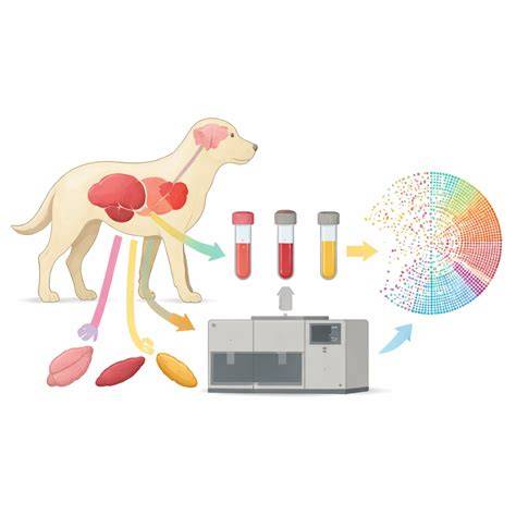 Ilustratívne zobrazenie labradora plávajúceho s vyobrazením blan na labách a typickými znakmi plemena