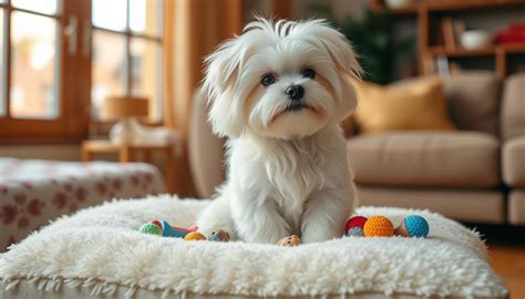 Maltský psík s hračkou