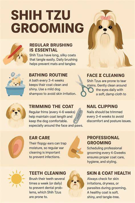 Graf rozdelenia činností pri grooming Shih Tzu
