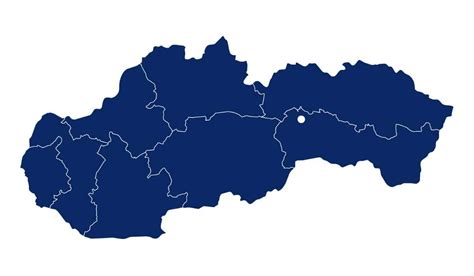 Mapa Slovenska so zobrazením miest so špecializovanými chovmi basenjijev