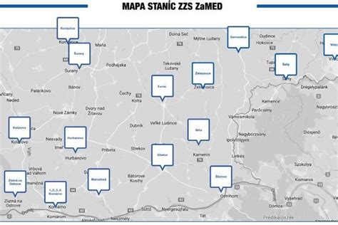 Mapa rozšírenia chovateľských staníc nemeckého pinča v regióne